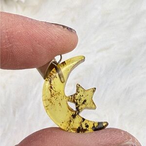 Genuine Amber Moon Pendant